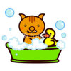 Animal Series entering the bath お風呂に入る動物シリーズ2