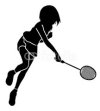 Badminton silhouette　バトミントンのシルエット1