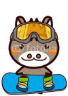 Skiing, snowboarding Animal Series スキー、スノーボードの動物シリーズ1
