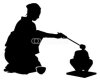 Tea ceremony silhouette　茶道のシルエット2
